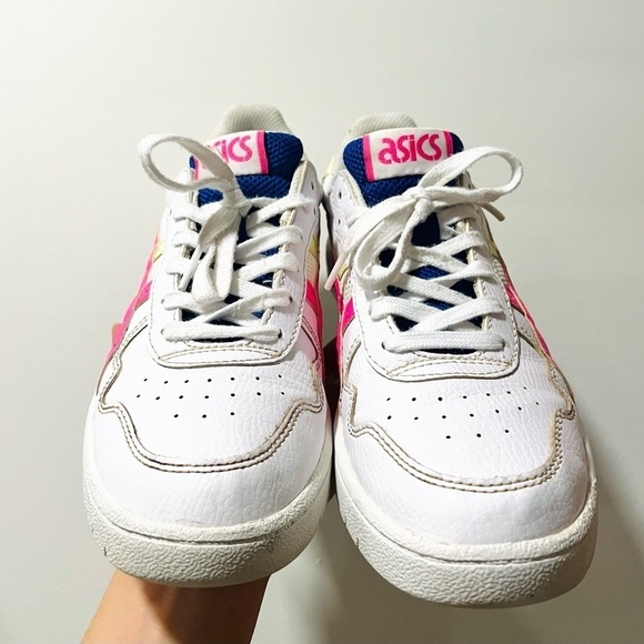 ASICS Japan S GS white pink yellow blue court sneakers- Size 6.5 - Picture 5 of 8